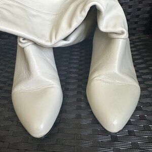 Vintage Tender Tootsies Leather Beige Cowboy Boots Genuine Womens Rodeo Western